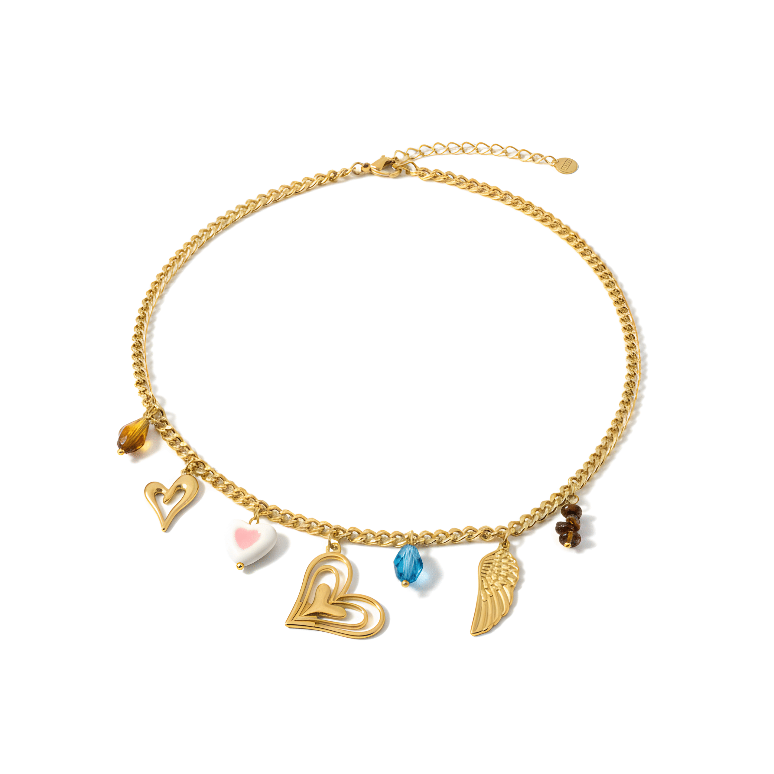 Luna Heart & Wing Charm Necklace