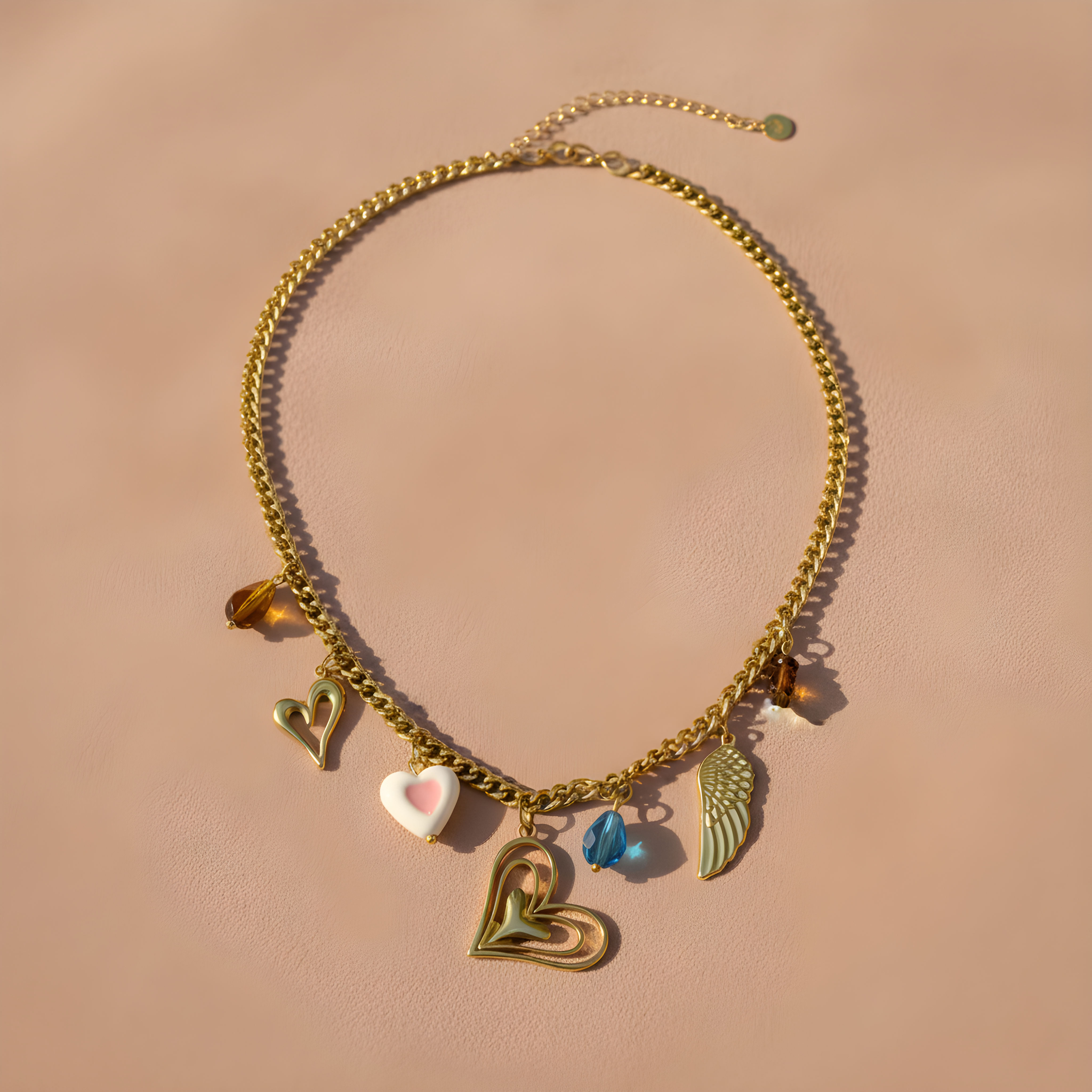 Luna Heart & Wing Charm Necklace